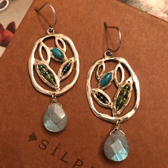 Silpada Silver, Turquoise and Labradorite Earrings - Picture 10 of 16